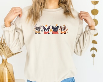 Hund Rundhalsausschnitt Sand, Herbst Hund Sweatshirt, Geschenke für Hunde, Hundemama Sweatshirt Cottagecore Hunderasse Sweatshirt, Geschenke für Hundeliebhaber, Hundepapa