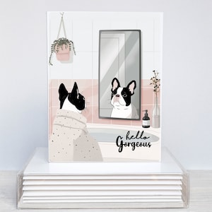 Hallo wunderschöne Boston Terrier Karten, Boho, Boxed Card Set, süße Hundekarten, 10 Card Boxed Set, innen leer