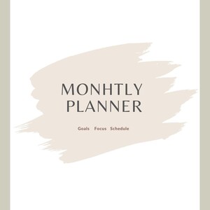 Digital Monthly Goal Planner, 12 months monthly planner 25 pages
