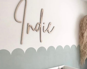 Custom Nursery Name Sign, Wooden Name Plaque for Wall, Wall Art for Kids Room, New Baby Gift, Baby Shower, Children's Room Decor