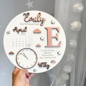 New Baby Birth Plaque, New Baby Keepsake Gift, Baby Birth Announcement, New Baby Gift, Personalised Baby Plaque, Birth Announcement Plaque