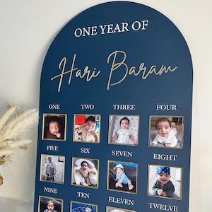 Tableau acrylique personnalisé pour bébé - souvenir d&#39;un an - cadeau de premier anniversaire personnalisé - décoration premier anniversaire - un an de bébé