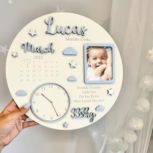 Baby Photo Keepsake Gift, Baby Birth Announcement, Newborn Gift, Personalised Newborn Frame, Birth Announcement Plaque, Babyshower Gifts