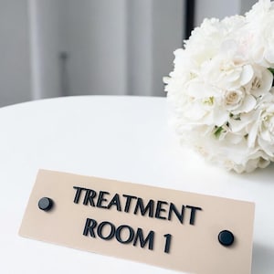 Custom 3D Acrylic Treatment Room Sign for Door or Wall, Modern Salon Sign with Stand Offs, Business Signage, Business Door Plaque, Spa Room