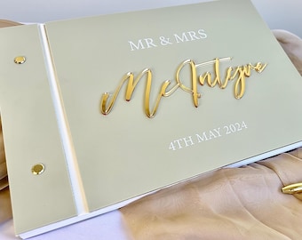 Acrylic Wedding Guestbook and Crystal Pen, Custom Acrylic Guestbook, Wedding Guest Book, Personalised Luxury Guest Book, Reception Signs