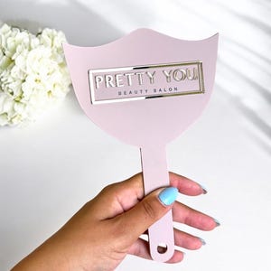 Custom 3D Acrylic Logo Mirror, Acrylic Lash Tech Hand Photo Prop, Eyelash Beauty, Personalised Lash Tech Sign, Handheld Mirror for Brows