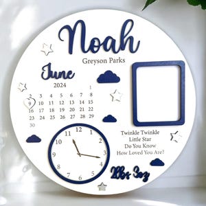 Baby Photo Keepsake Gift, Baby Birth Announcement, Newborn Gift, Personalised Newborn Frame, Birth Announcement Plaque, Babyshower Gifts