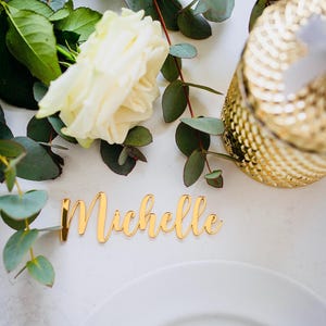 Personalised Wedding Place Names, Wedding Favour Name Cards, Laser Cut Placement Cards, Mirrored Placename, Luxury Reception Decor