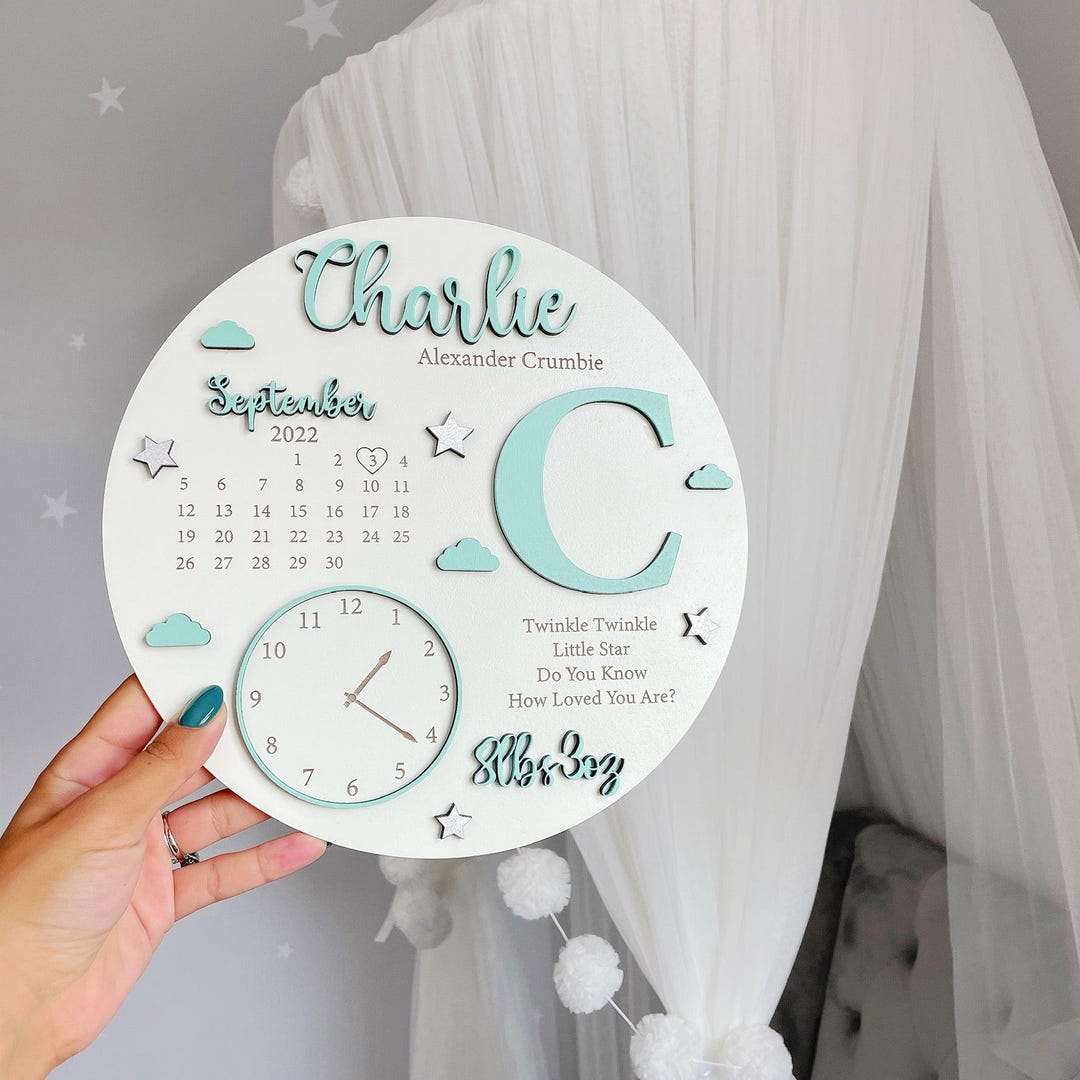 New Baby Keepsake Gift, Baby Birth Announcement, New Baby Gift ...
