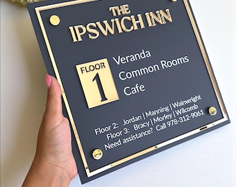 3D Acryl Richtungsschilder, Hotel Bodenschild, Minimalistische Business Plakette, personalisierte Standortbeschilderung, Büro, Wohnung, Hotel, Fitnessstudio