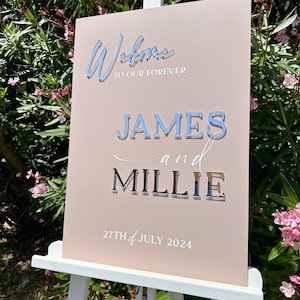 Acrylic Wedding Welcome Sign, 3D Acrylic Entrance Signage, Perspex Wedding Sign, Custom Welcome Board, Reception Decoration, Ceremony Decor