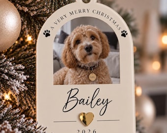 Personalised Dog Christmas Bauble, Custom Pet Photo Ornament, Dog Photo Christmas Decoration, Pet Memorial Keepsake, Dog Lover Gift 2026