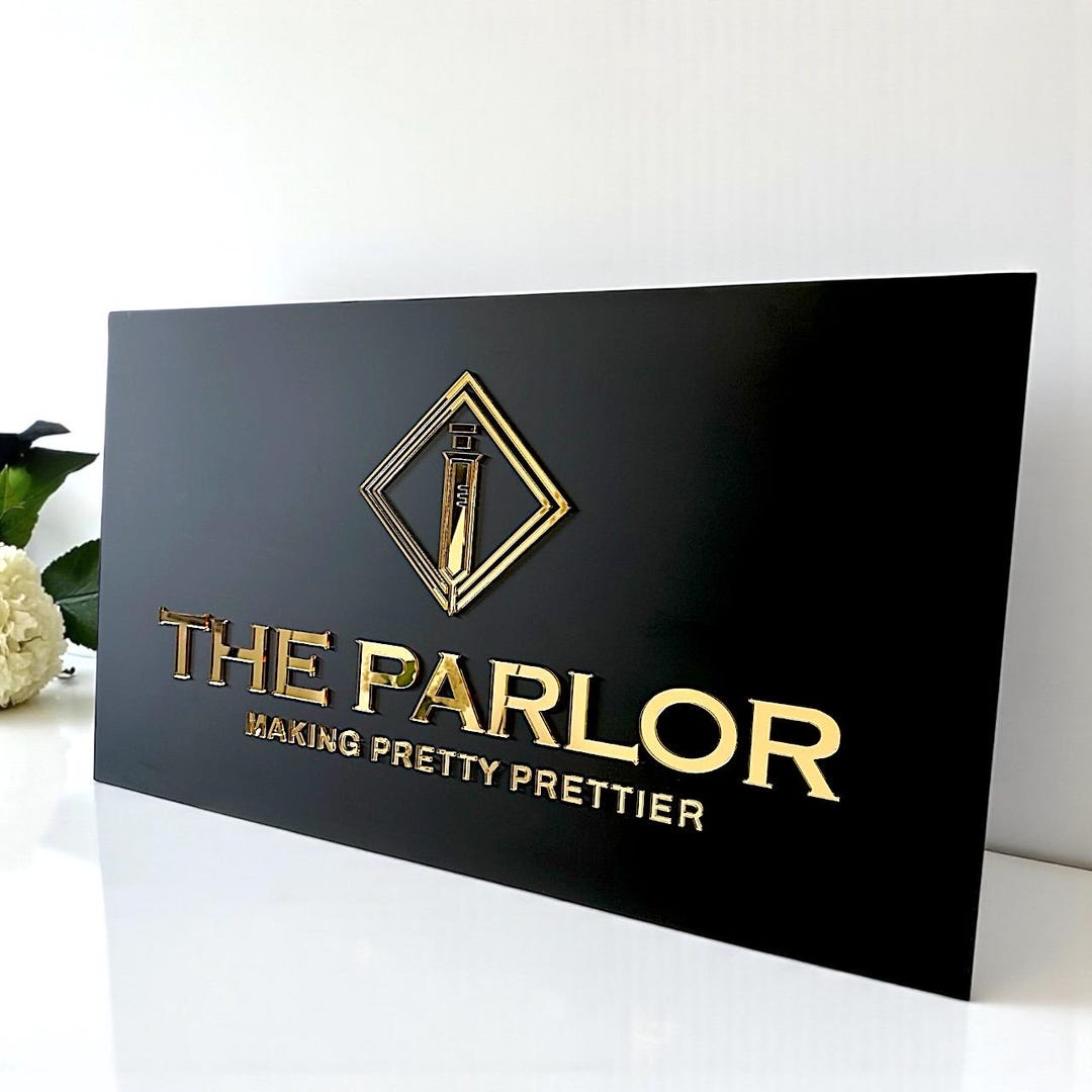 Custom Acrylic Logo Sign for Business, Modern Salon Door Plaque With ...