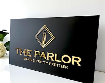 Benutzerdefinierte Acryl-Logo-Schild für Unternehmen, Moderne Salon-Türschild mit Logo, Luxus 3D-Acryl-Schilder für professionelle Büros, Minimalistisch