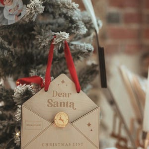 Holz Umschlag personalisiert, Weihnachten Andenken für Kinder, Weihnachtsdekoration, Weihnachtsbaum Andenken, Weihnachtsgeschenk für Kinder