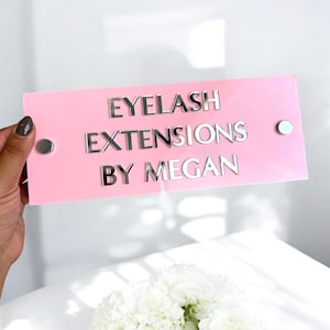 Perspex Logo Sign for Door or Wall, Modern 3D Acrylic Salon Sign with Stand Offs, Business Signage, Business Door Plaque, Spa Room, Clinic