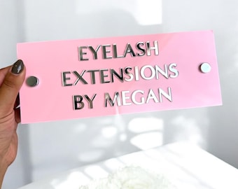 Perspex Logo Sign for Door or Wall, Modern 3D Acrylic Salon Sign with Stand Offs, Business Signage, Business Door Plaque, Spa Room, Clinic