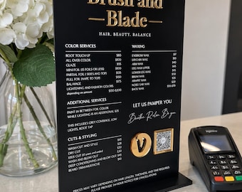 Custom Acrylic Price List Sign, Salon Service Menu, Beauty Treatment Price Board, Nail Hair Spa Business Display
