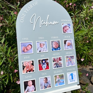 Meilensteintafel aus Acryl für 1 Geburtstag und monatliche Feierlichkeiten, Ein Jahr Baby, Meilensteintafel, Schild für mein erstes Jahr, Geschenk zum 1