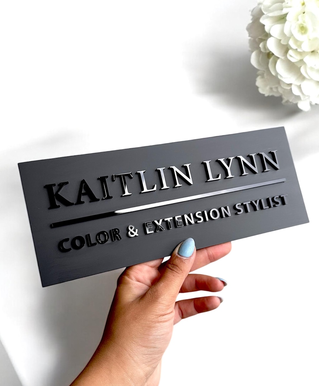 Custom 3D Acrylic Logo Sign for Door or Wall, Modern Salon Sign With ...