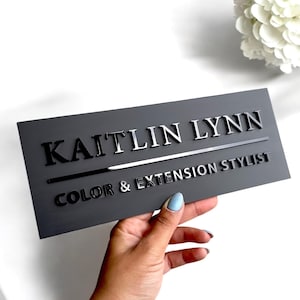 Custom 3D Acrylic Logo Sign for Door or Wall, Modern Salon Sign with Stand Offs, Business Signage, Business Door Plaque, Spa Room, Clinic