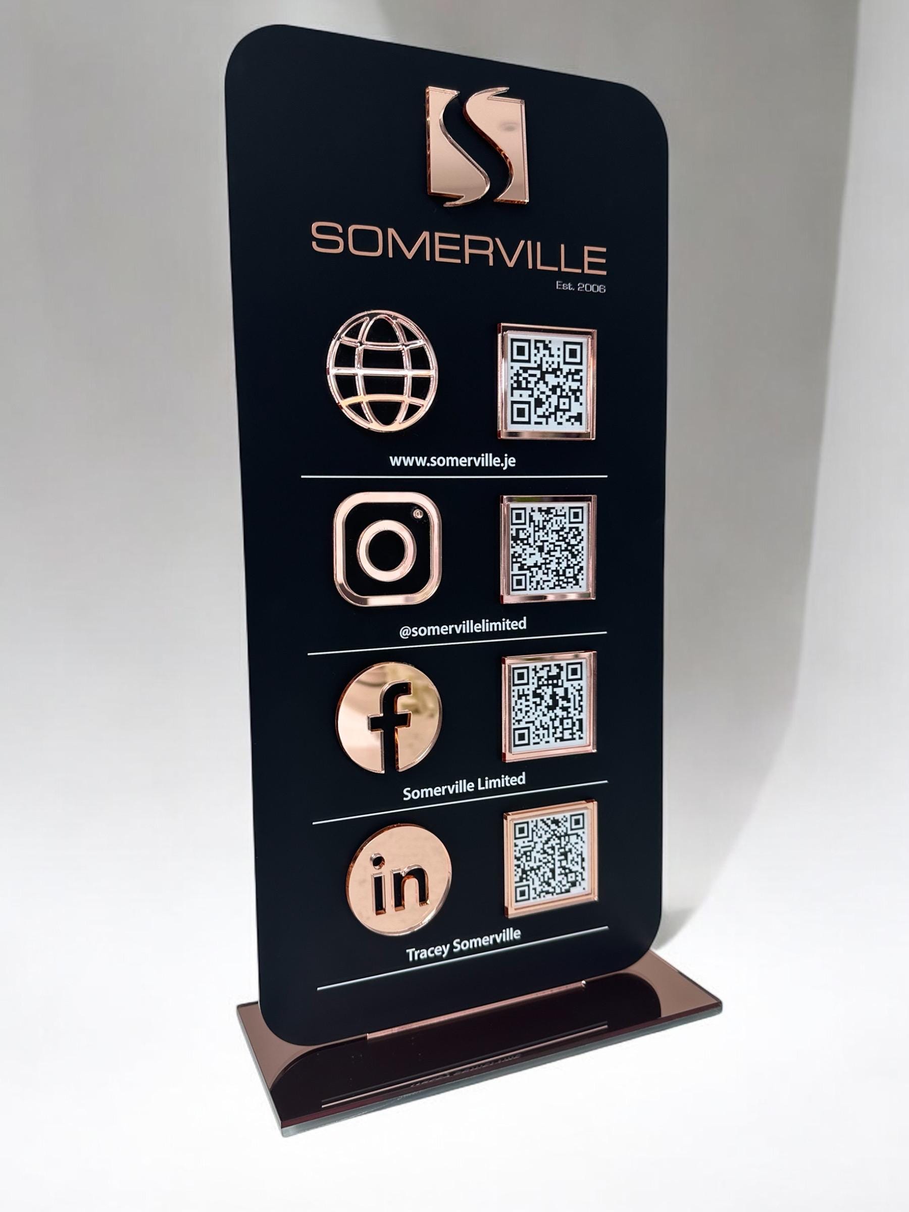 Custom 3D Acrylic Social Media QR Code Sign, Follow, Review & Connect ...