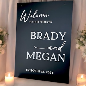 Modernes Acryl Hochzeit Willkommensschild, Individuelles Eingangsschild, Hochzeit Dekor, Willkommen zu unserem immer, Mr & Mrs, A1 A2 A3