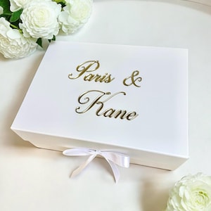Luxury Personalized Wedding Box, Custom Keepsake Gift, Wedding Memory Box, Personalised Gift for Bride and Groom, 3D Acrylic Keepsake