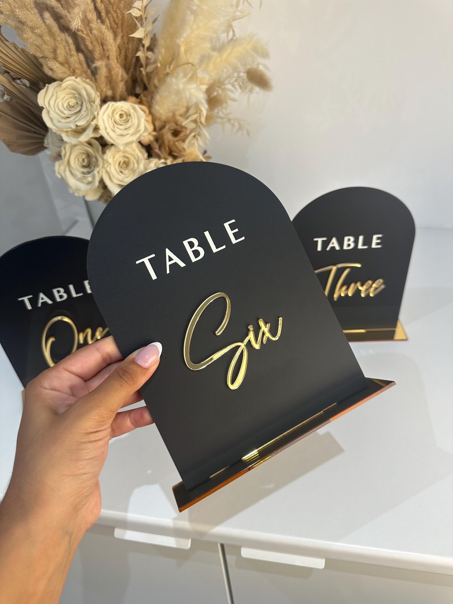 Perspex Table Numbers 3D Acrylic Arched Table Numbers, Wedding Perspex Table Numbers, Custom ...