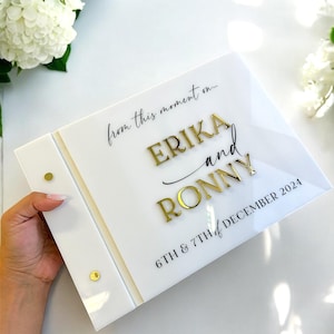 Acrylic Wedding Guestbook and Crystal Pen, Custom Perspex Guestbook, Wedding Guest Book, Personalised Luxury Guest Book, Reception Signs
