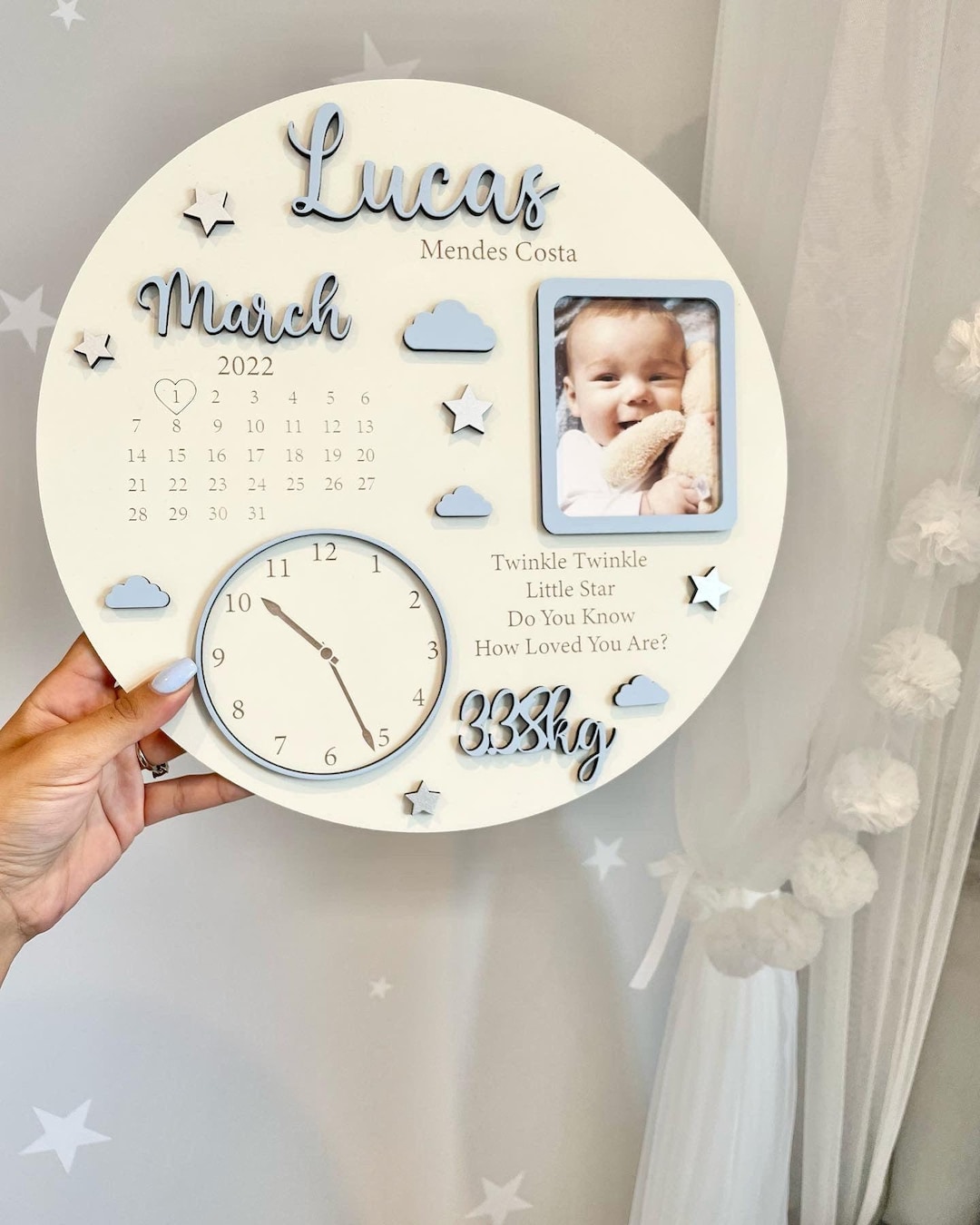 Baby Photo Keepsake Gift, Baby Birth Announcement, Newborn Gift ...