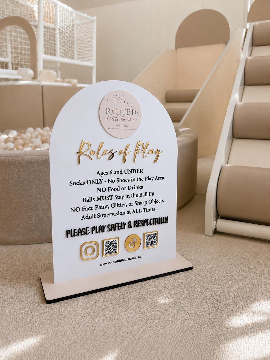 Custom Soft Play Rules Sign, Acrylic Bounce House Rules of Play Sign ...