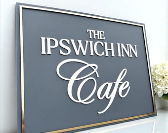 Personalisiertes 3D-Acryl-Business-Logo-Wanddisplay für Cafés, Salons, Studios, Büros und Geschäfte, modernes, kundenspezifisch angefertigtes Markendekor
