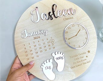 New Baby Birth Plaque, New Baby Keepsake Gift, Baby Birth Announcement ...