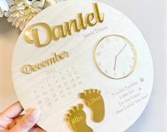 Custom Baby Keepsake Plaque, Birth Announcement Sign, New Baby Keepsake Gift, Baby Birth Announcement, New Baby Gift, Present for Newborn