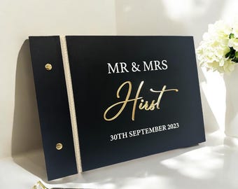 Elegant Acrylic Guestbook Set with Crystal Pen, Luxury Wedding Guest book, Personalised Wedding Decor, Custom Guestbook and Pen