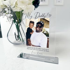 Gepersonaliseerde acrylfotolijst, aangepaste acryl fotoplaat cadeau, plexiglas fotolijst, gepersonaliseerd verjaardagscadeau met afbeelding