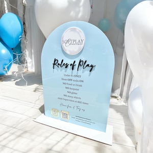 Acrylic Play Rules Sign, Soft Play Business Sign, Bouncy Castle Business Sign, Soft Play Rules Sign, Bounce House Rules Sign