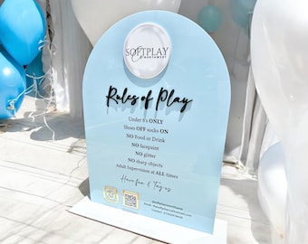 Acrylic Play Rules Sign, Soft Play Business Sign, Bouncy Castle Business Sign, Soft Play Rules Sign, Bounce House Rules Sign