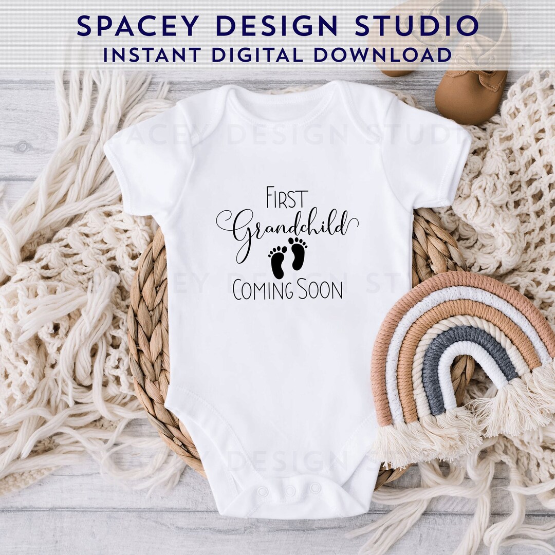 First Grandchild Coming Soon Digital File Instant Download Etsy UK