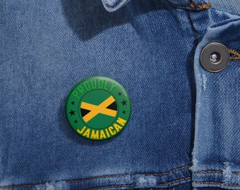 Jamaican Themed Green Pin Buttons