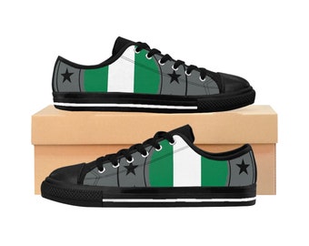Nigerian Themed Low Unisex Sneakers (Gray)