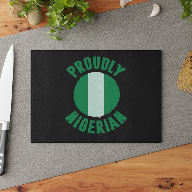 Nigerian Themed Black Glass Cutting Board Etsy