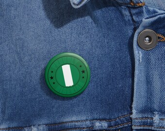 Nigerian Themed Green Pin Buttons