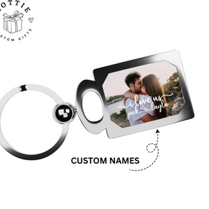Personalized Photo Keychain, Picture Keychain, 1st Anniversary Boyfriend Gift, Girlfriend Gift Idea, Valentine&#39;s Day Gift, Couple Keychain