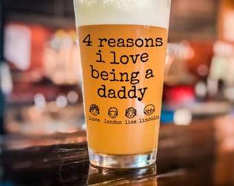 Fathers Day Gifts, Personalized 16oz Pint Beer Glass, Funny Gift For Dad, Gift for New Dad, Father Gift, Grandpa gift, Gift, Pint Glass Gift