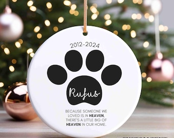 Dog Paw Ornament, Dog Memorial Ornament, Custom Dog Ornament Personalized, Dog Ornament Memorial, Gift for Dog Owner, Dog Breed Ornament