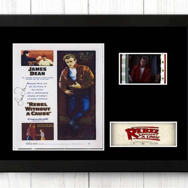 Rebel Without a Cause James Dean Original  Film Cell Display Signed Fathers Day  Gift Stunning Fathers Day Gift