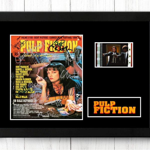 Pulp Fiction Película original Pantalla celular Regalo firmado para el día del padre Impresionante regalo para el día del padre