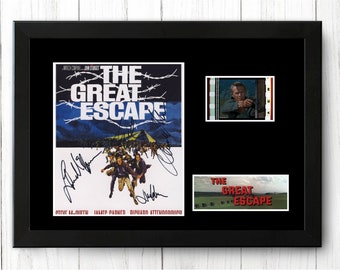 The Great Escape Original  Film Cell Display Signed  Steve McQueen Fathers Day  Gift Stunning Fathers Day Gift